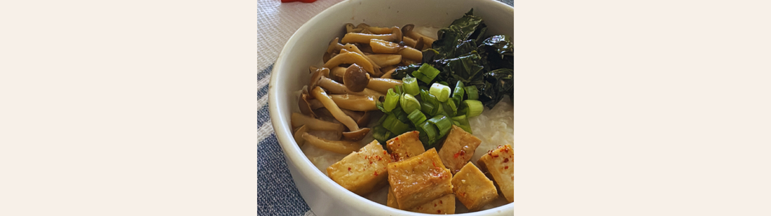 Dad's Jook with Miso MSG Mushrooms